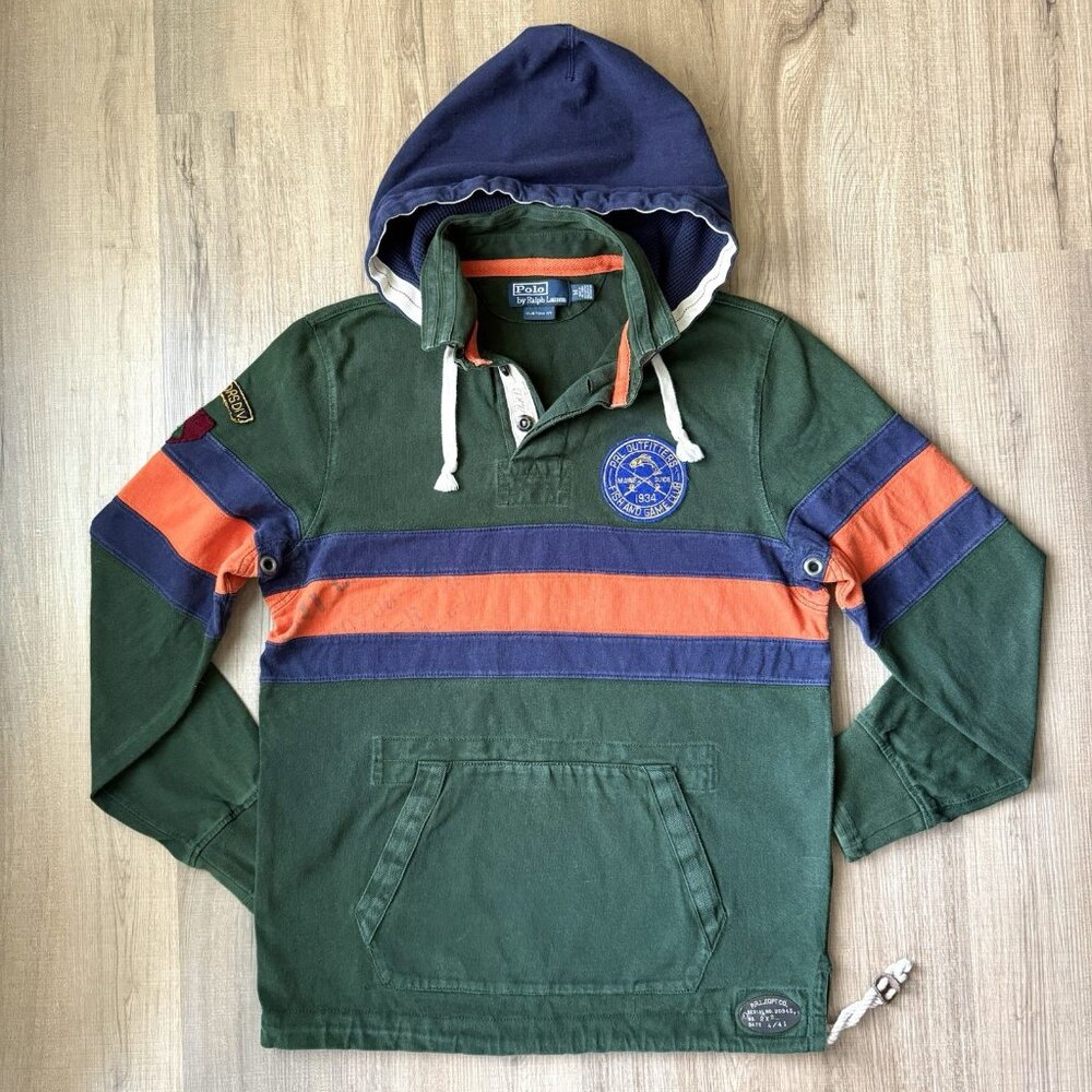 Vintage Polo Ralph Lauren Outfitters Fish & Game Club Rugby Hoodie Men’s Sz M